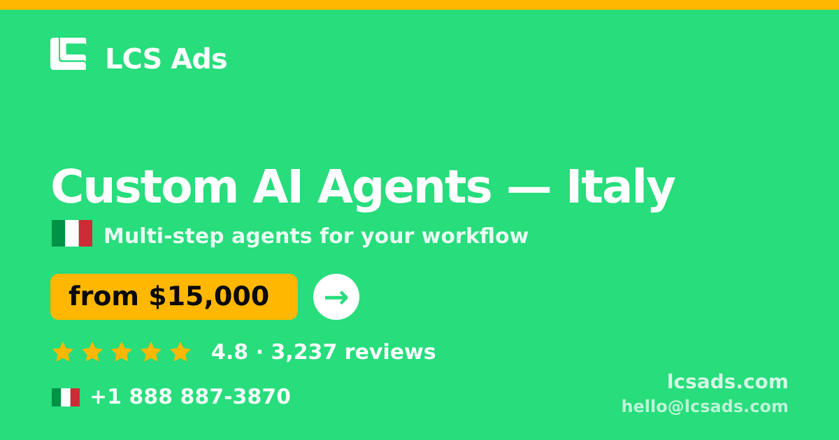 Custom AI Agents in Naples — from $12,000, rated 4.8/5 by 1622 clients. LCS Ads.