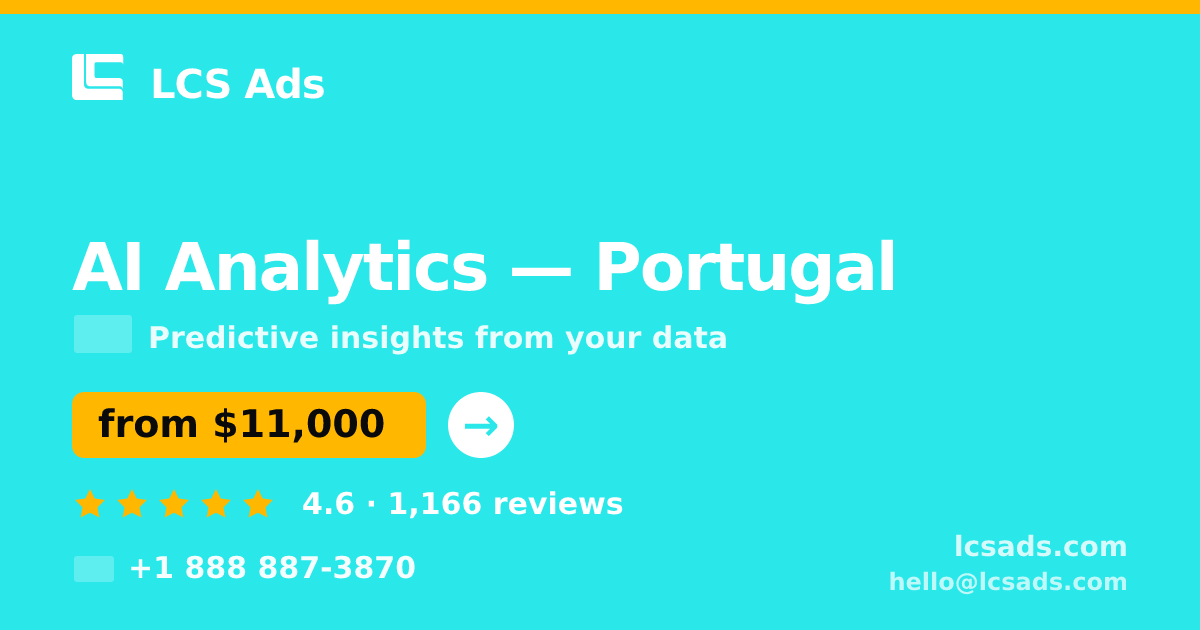 AI Analytics in Porto — from $8,000, rated 4.6/5 by 3172 clients. LCS Ads.