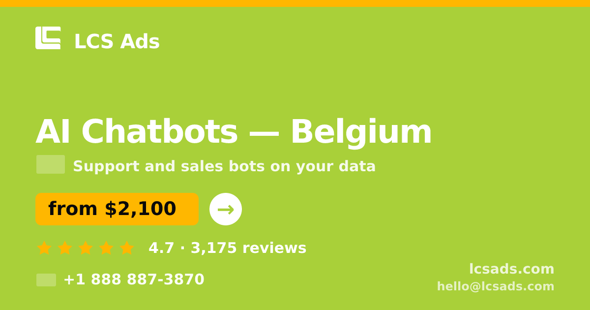 AI Chatbots in Ghent — from $2,000/mo, rated 4.9/5 by 3476 clients. LCS Ads.