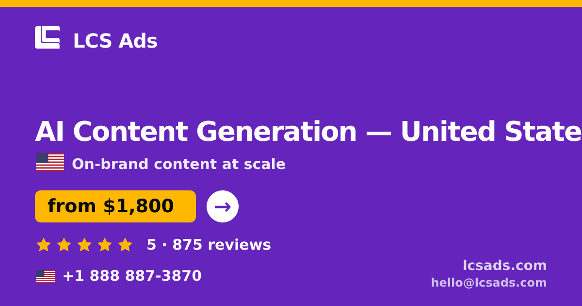 AI Content Generation in Indianapolis — from $1,700/mo, rated 4.7/5 by 1820 clients. LCS Ads.