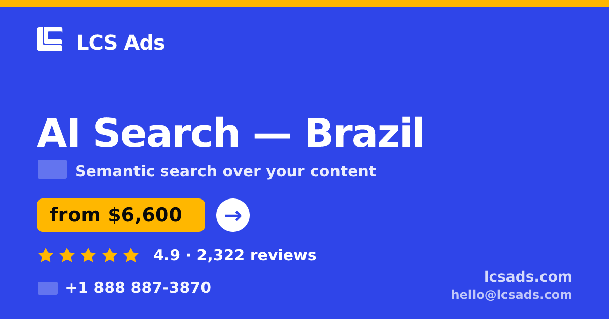 AI Search in Rio de Janeiro — from $5,100, rated 5/5 by 2353 clients. LCS Ads.