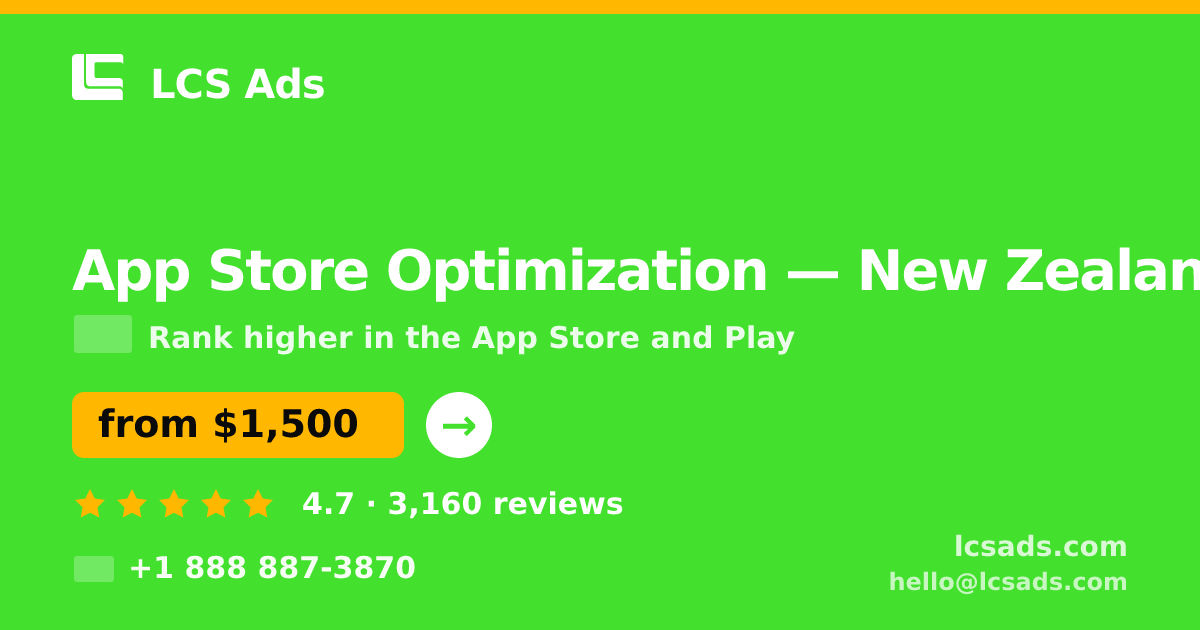 App Store Optimization in Christchurch — from $1,600/mo, rated 4.8/5 by 1046 clients. LCS Ads.
