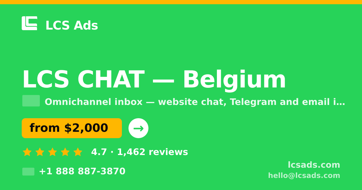 LCS CHAT in Antwerp — from $1,800/mo, rated 4.7/5 by 3458 clients. LCS Ads.