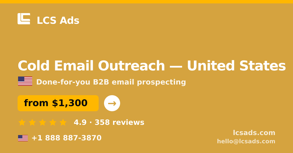 Cold Email Outreach in Miami — from $1,600/mo, rated 4.8/5 by 2238 clients. LCS Ads.