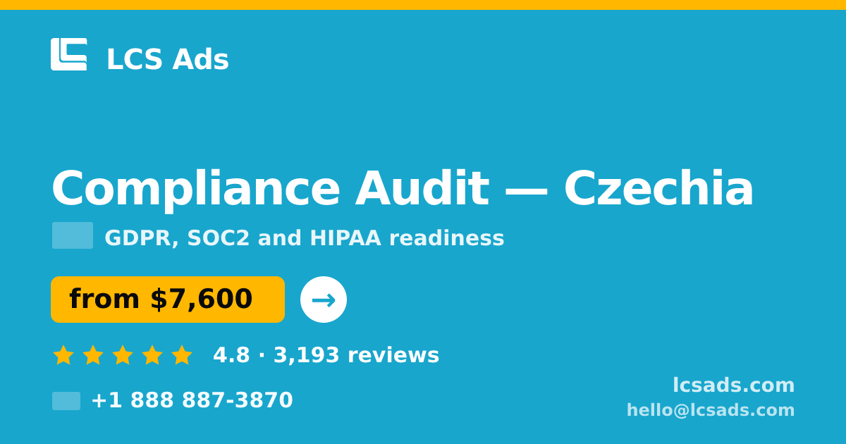 Compliance Audit in Czechia — from $7,600, rated 4.8/5 by 3193 clients. LCS Ads.