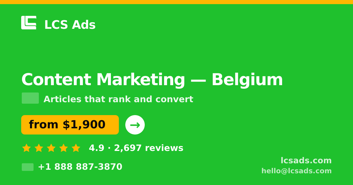Content Marketing in Ghent — from $1,600/mo, rated 4.6/5 by 986 clients. LCS Ads.