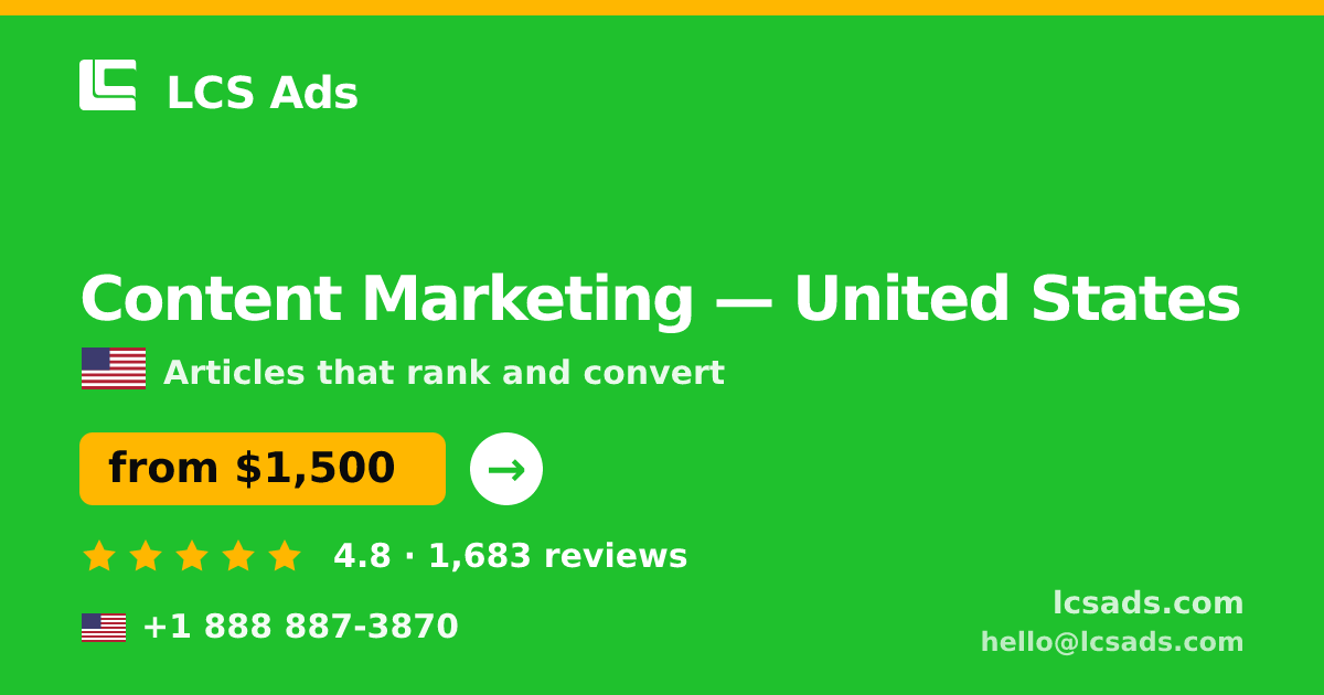 Content Marketing in Austin — from $1,600/mo, rated 4.6/5 by 3151 clients. LCS Ads.