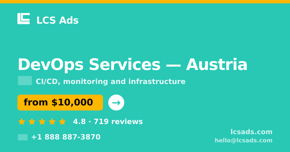 DevOps Services in Vienna — from $8,900/mo, rated 4.8/5 by 3333 clients. LCS Ads.