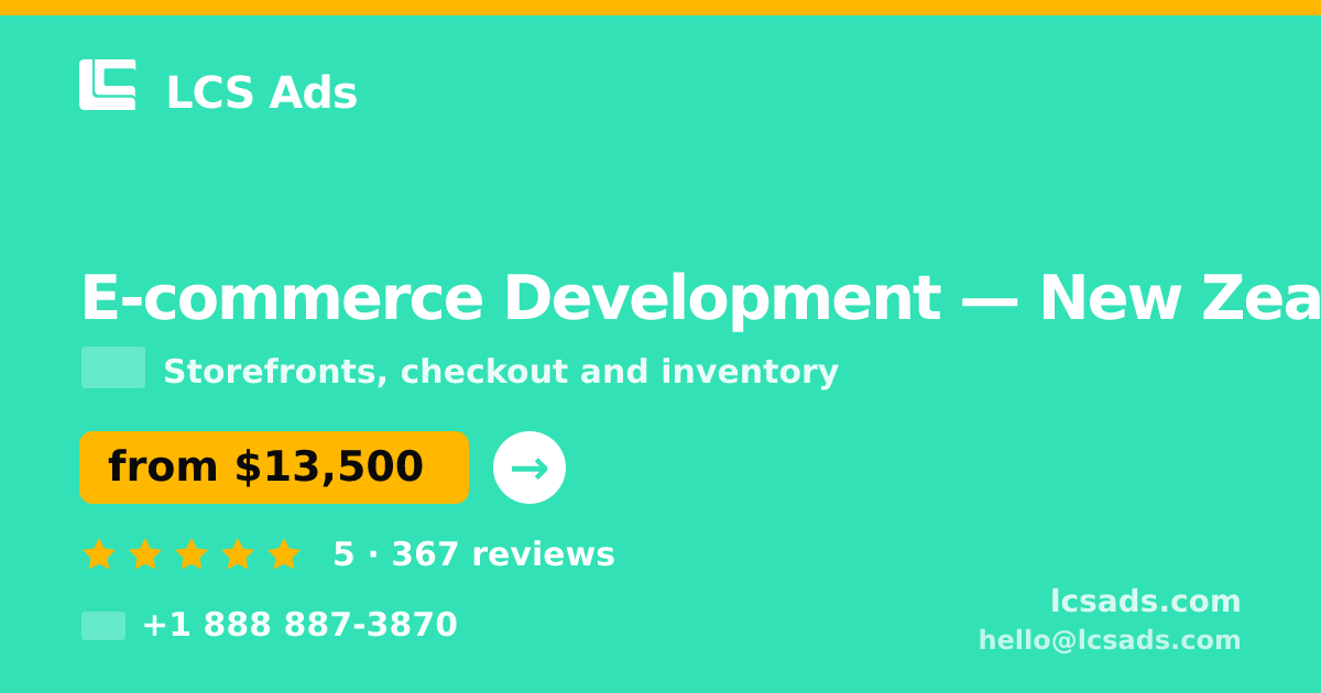 E-commerce Development in Christchurch — from $15,000, rated 4.8/5 by 1116 clients. LCS Ads.