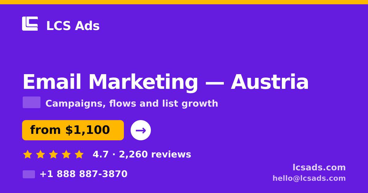 Email Marketing in Linz — from $1,200/mo, rated 4.6/5 by 3352 clients. LCS Ads.