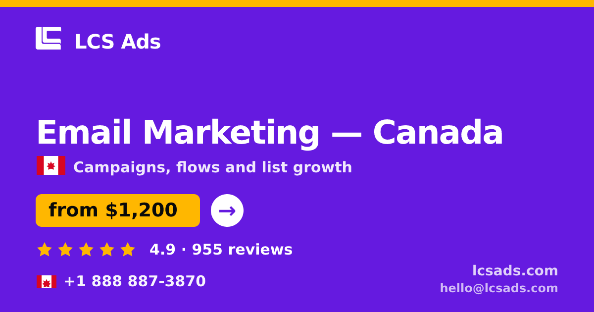 Email Marketing in Montreal — from $1,300/mo, rated 4.6/5 by 2094 clients. LCS Ads.
