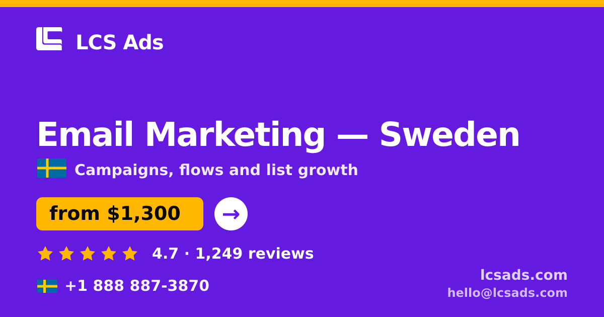 Email Marketing in Malmö — from $1,400/mo, rated 4.7/5 by 932 clients. LCS Ads.