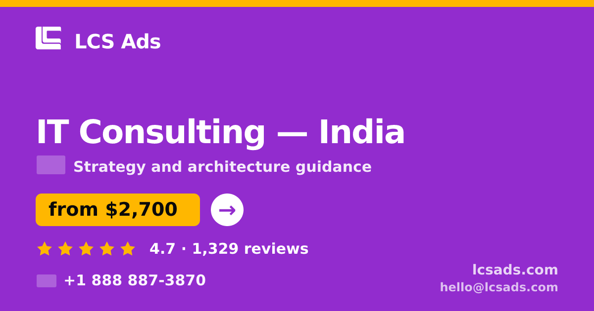 IT Consulting in Chennai — from $1,600, rated 4.6/5 by 2145 clients. LCS Ads.
