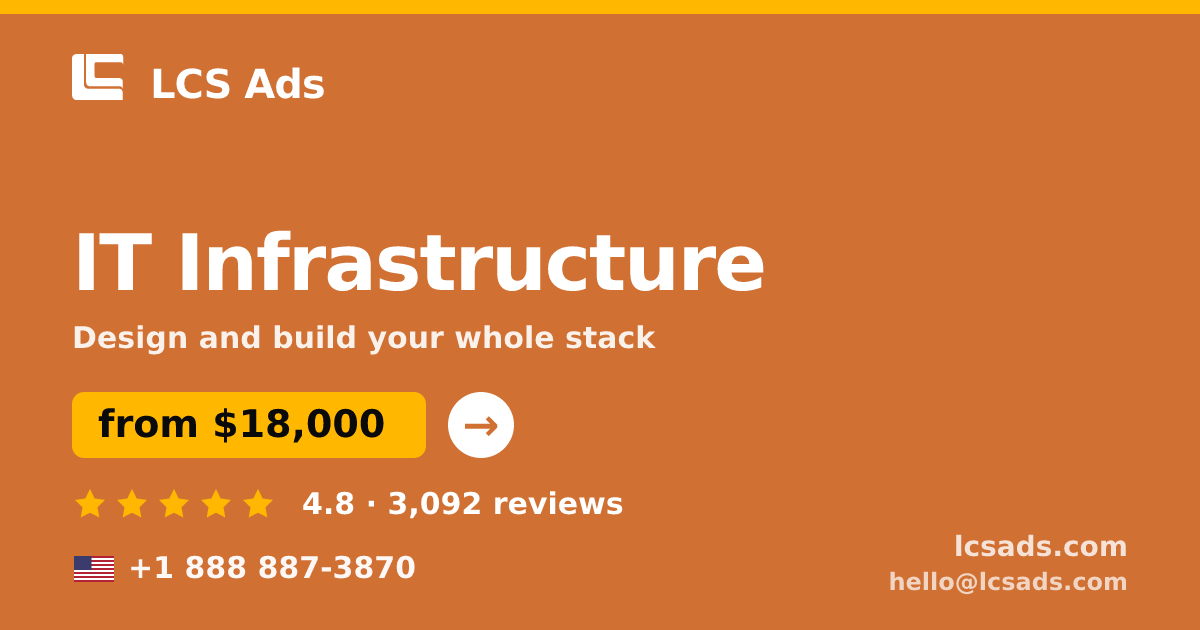 IT Infrastructure in the USA — from $18,000, rated 4.8/5 by 3092 clients. LCS Ads.
