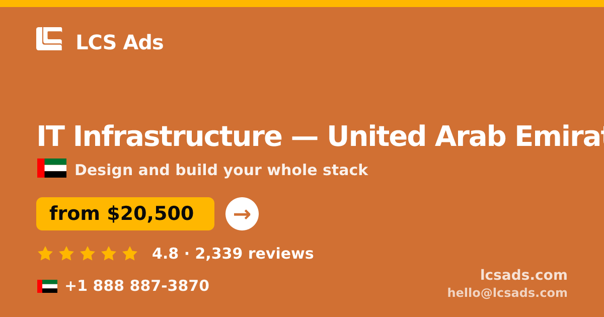 IT Infrastructure in United Arab Emirates — from $20,500, rated 4.8/5 by 2339 clients. LCS Ads.