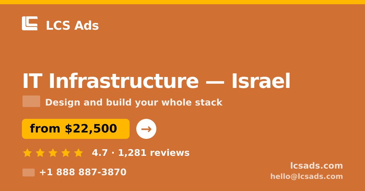 IT Infrastructure in Tel Aviv — from $24,000, rated 4.8/5 by 3297 clients. LCS Ads.