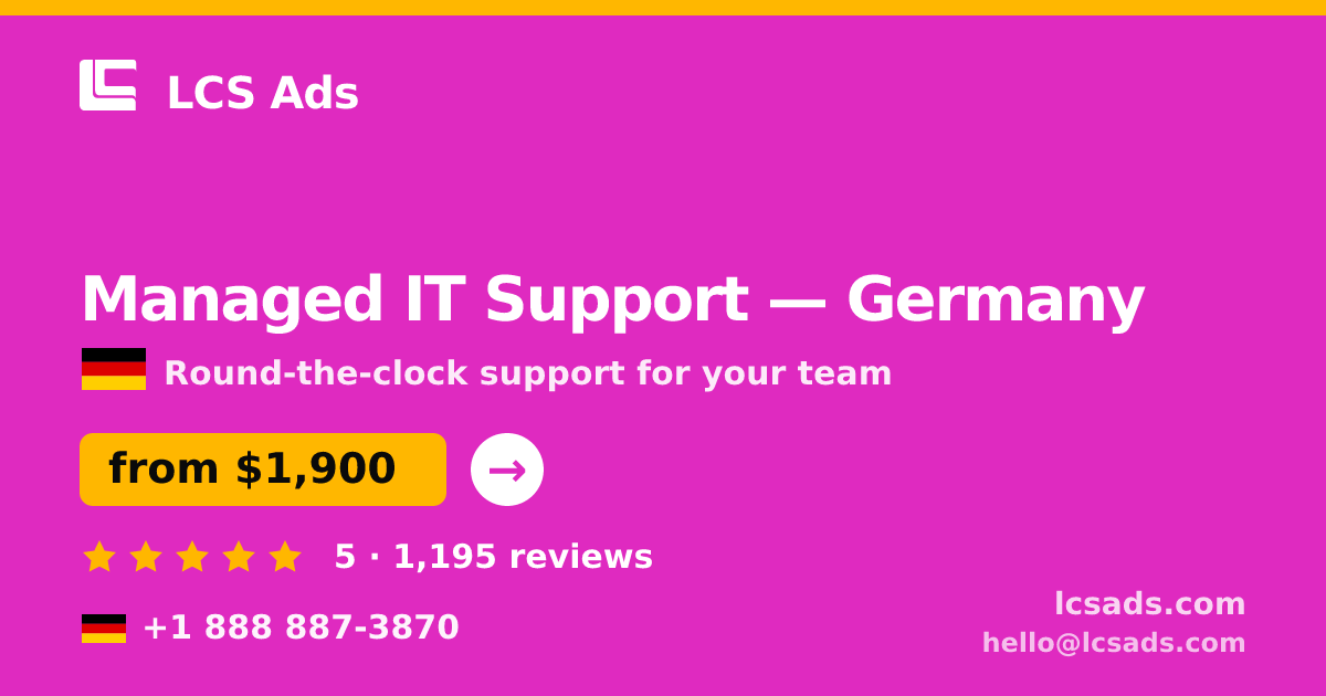 Managed IT Support in Hamburg — from $2,400/mo, rated 4.7/5 by 1713 clients. LCS Ads.