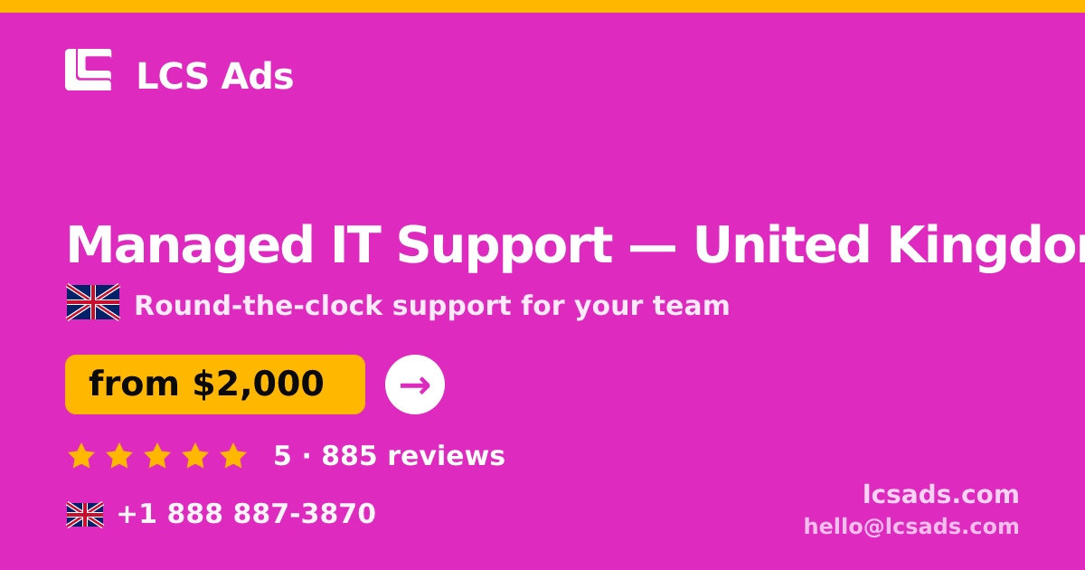 Managed IT Support in Birmingham — from $1,900/mo, rated 4.7/5 by 1350 clients. LCS Ads.