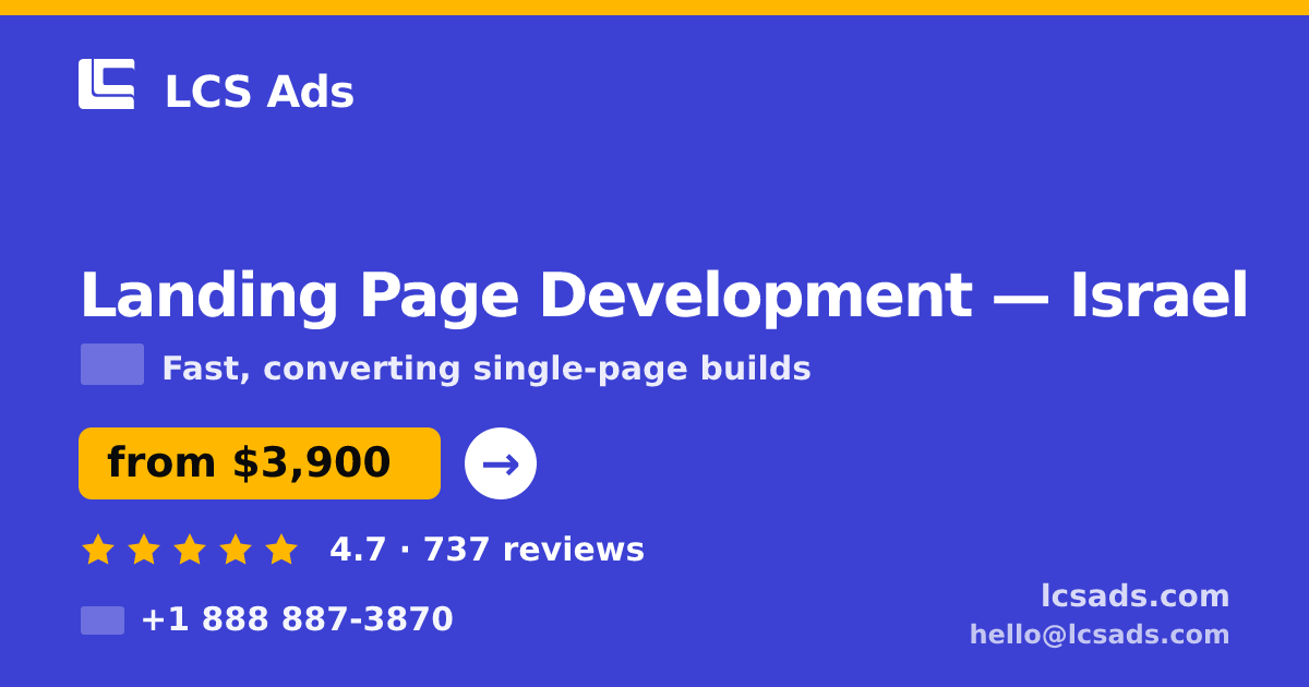 Landing Page Development in Haifa — from $3,300, rated 5/5 by 618 clients. LCS Ads.