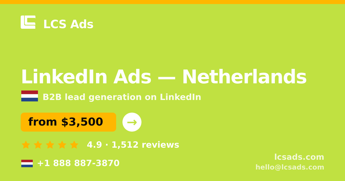 LinkedIn Ads in Rotterdam — from $4,200/mo, rated 4.7/5 by 572 clients. LCS Ads.