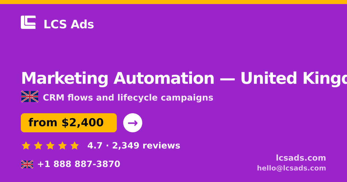 Marketing Automation in Manchester — from $2,700/mo, rated 5/5 by 829 clients. LCS Ads.