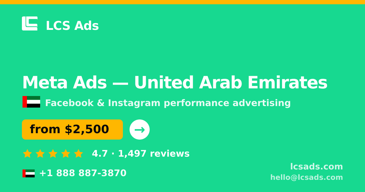 Meta Ads in Dubai — from $3,400/mo, rated 4.5/5 by 2180 clients. LCS Ads.