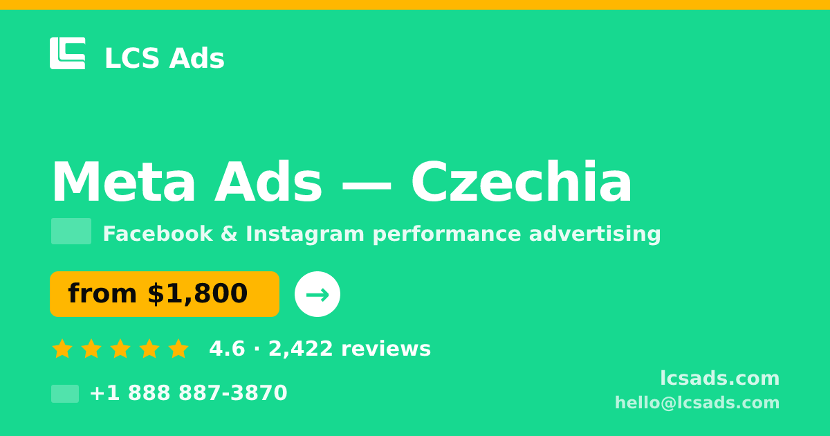Meta Ads in Czechia — from $1,800/mo, rated 4.6/5 by 2422 clients. LCS Ads.