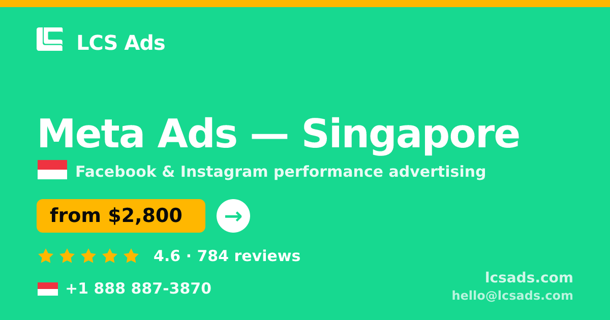 Meta Ads in Singapore — from $2,800/mo, rated 4.6/5 by 784 clients. LCS Ads.