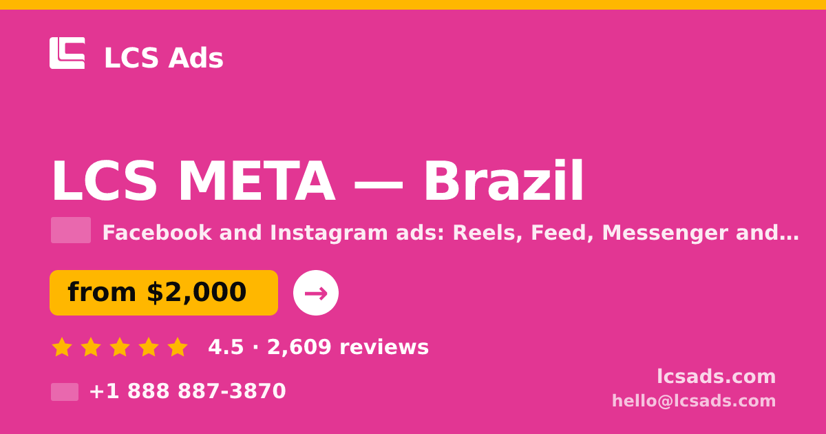 LCS META in Brasília — from $1,400/mo, rated 4.8/5 by 1258 clients. LCS Ads.