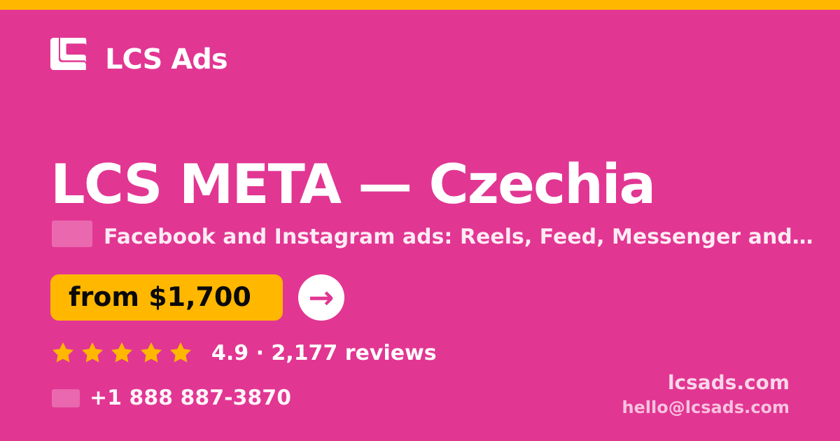 LCS META in Czechia — from $1,700/mo, rated 4.9/5 by 2177 clients. LCS Ads.