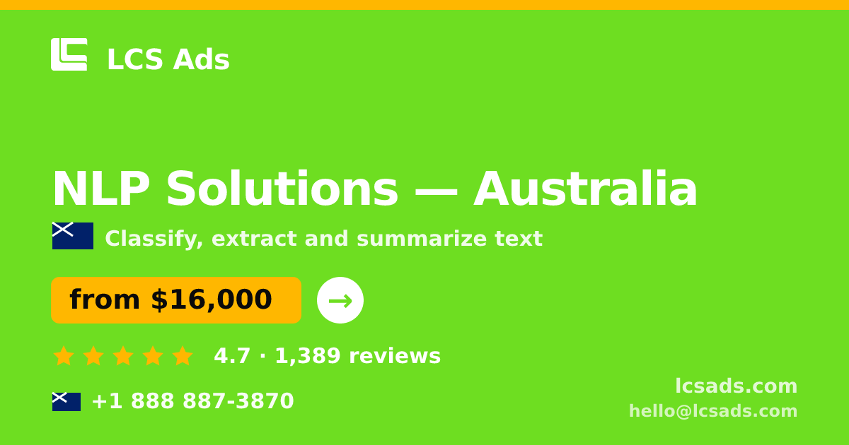 NLP Solutions in Melbourne — from $15,000, rated 4.9/5 by 1457 clients. LCS Ads.