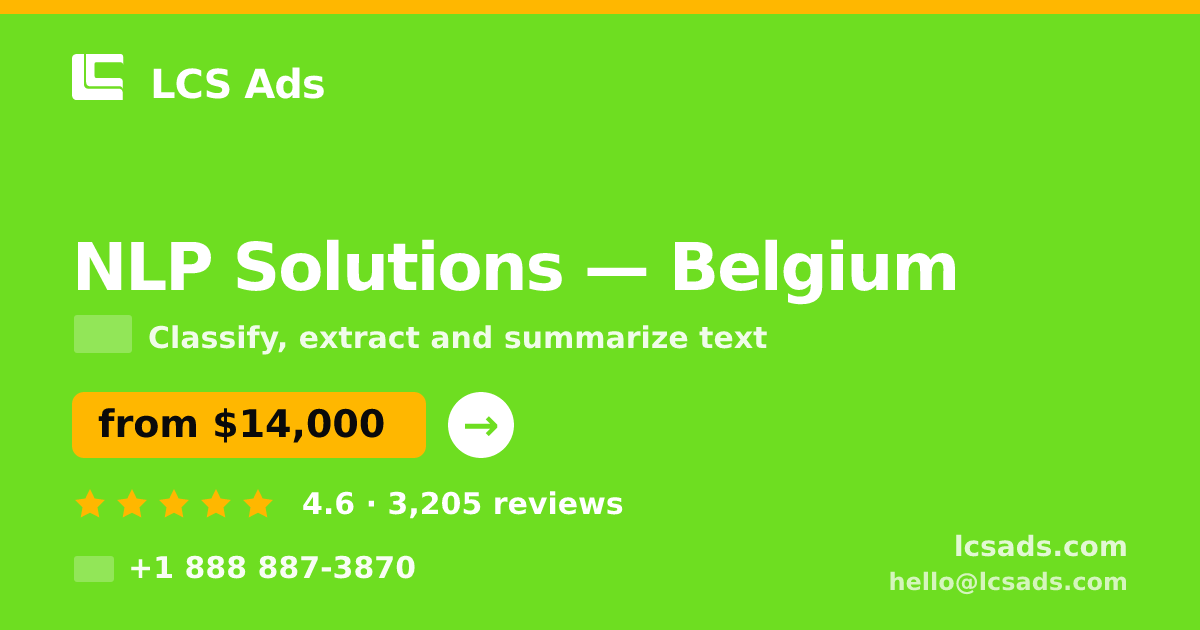 NLP Solutions in Belgium — from $14,000, rated 4.6/5 by 3205 clients. LCS Ads.
