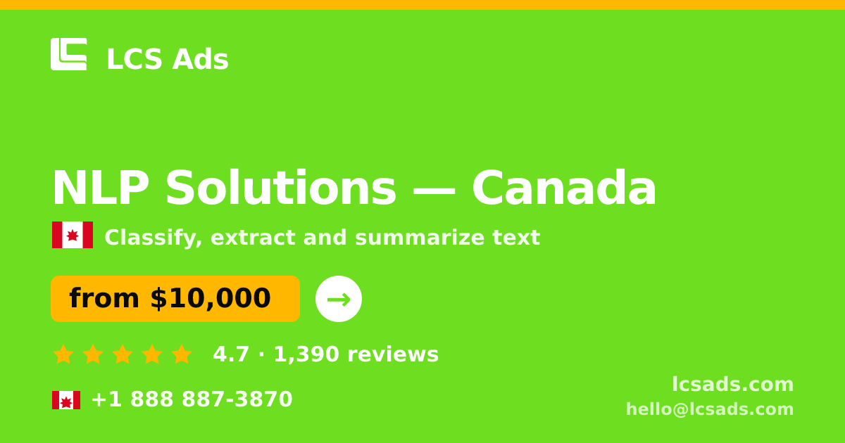 NLP Solutions in Montreal — from $11,000, rated 4.8/5 by 695 clients. LCS Ads.