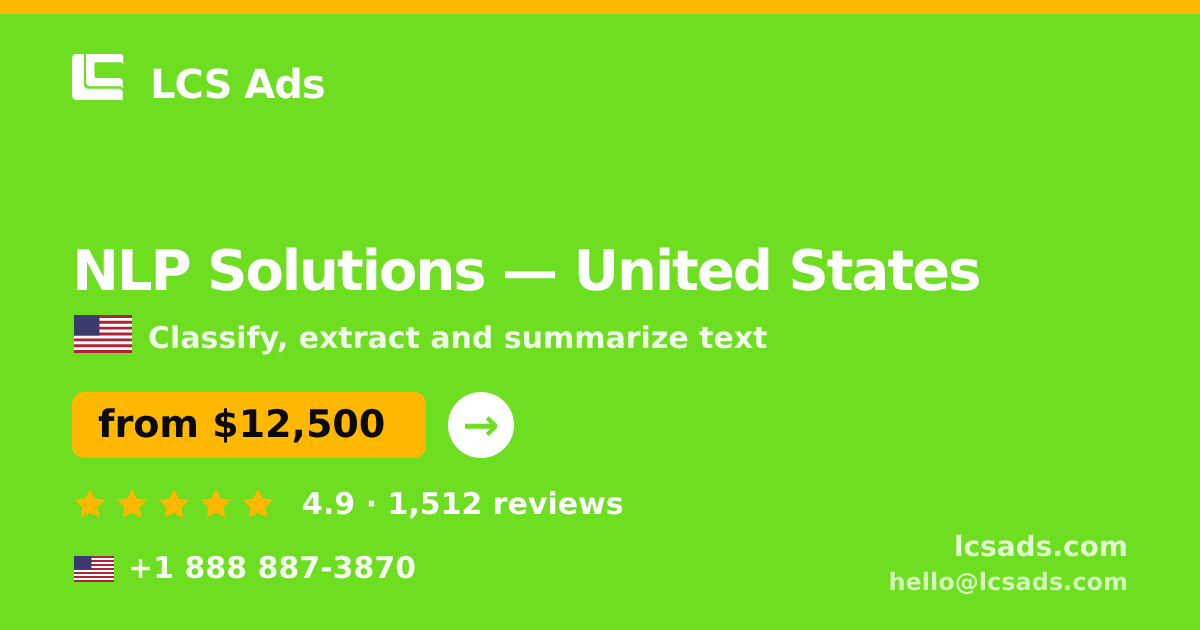 NLP Solutions in Austin — from $15,000, rated 4.7/5 by 3459 clients. LCS Ads.