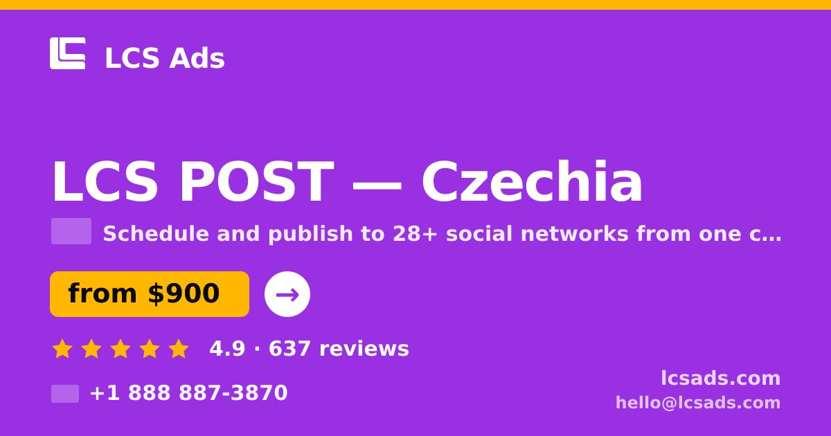 LCS POST in Czechia — from $900/mo, rated 4.9/5 by 637 clients. LCS Ads.
