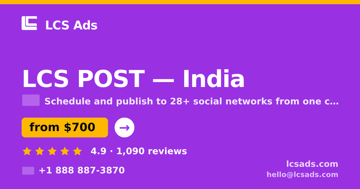 LCS POST in Chennai — from $400/mo, rated 4.9/5 by 664 clients. LCS Ads.