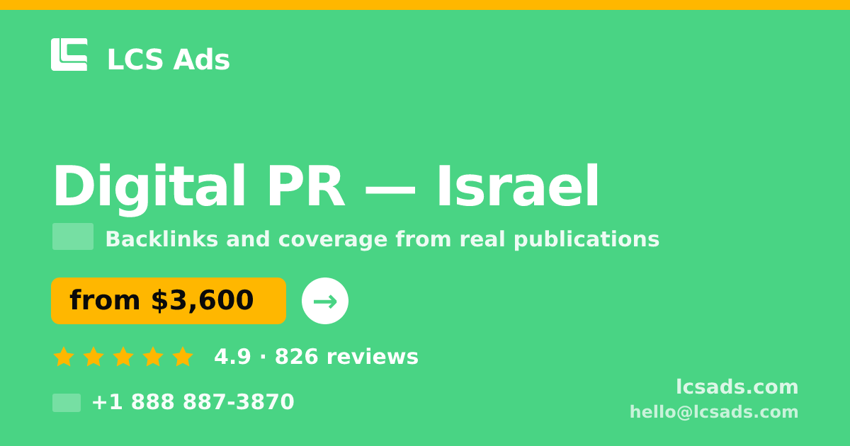 Digital PR in Haifa — from $3,300/mo, rated 5/5 by 1272 clients. LCS Ads.
