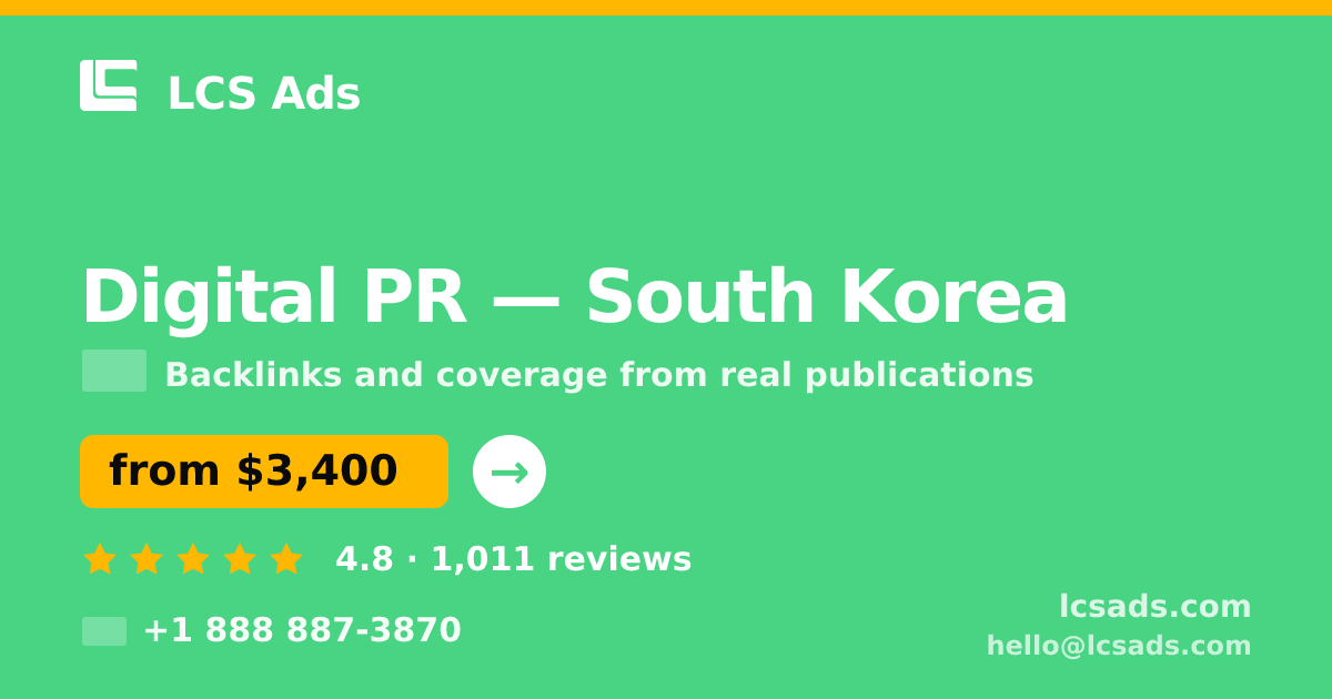 Digital PR in Busan — from $3,600/mo, rated 4.8/5 by 2770 clients. LCS Ads.