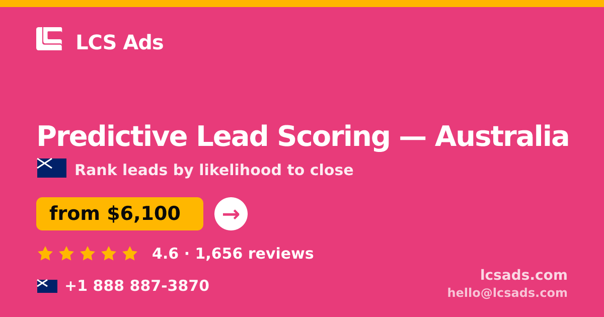 Predictive Lead Scoring in Perth — from $4,800, rated 4.9/5 by 2911 clients. LCS Ads.