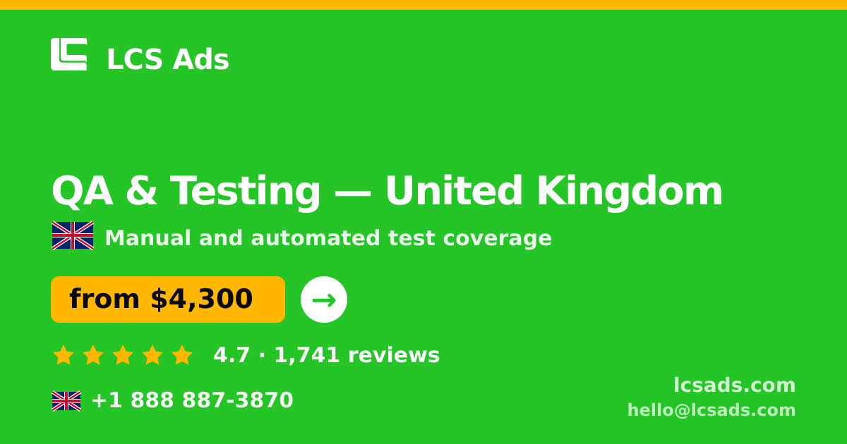 QA & Testing in Edinburgh — from $5,200, rated 4.8/5 by 880 clients. LCS Ads.
