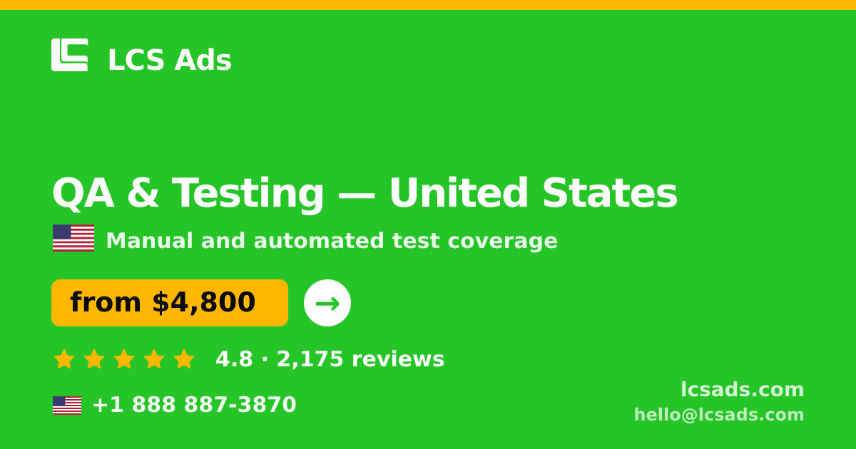 QA & Testing in Minneapolis — from $4,200, rated 4.7/5 by 1455 clients. LCS Ads.