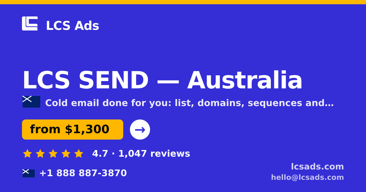 LCS SEND in Australia — from $1,300/mo, rated 4.7/5 by 1047 clients. LCS Ads.