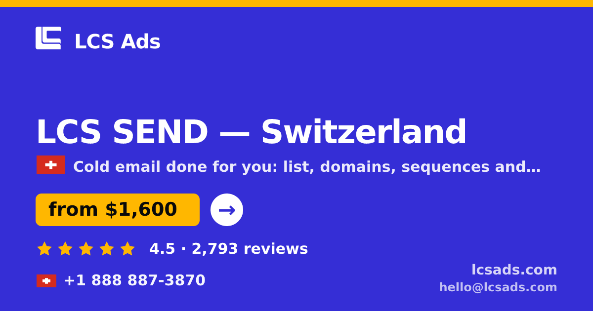 LCS SEND in Zürich — from $2,300/mo, rated 4.8/5 by 918 clients. LCS Ads.