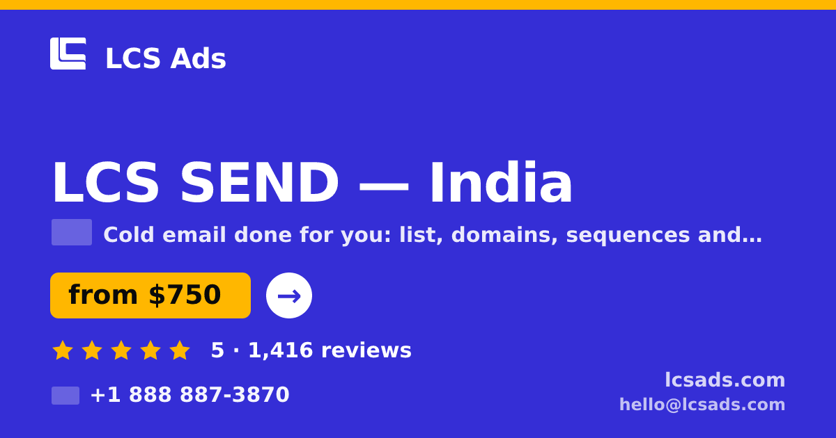 LCS SEND in Hyderabad — from $500/mo, rated 4.7/5 by 1324 clients. LCS Ads.
