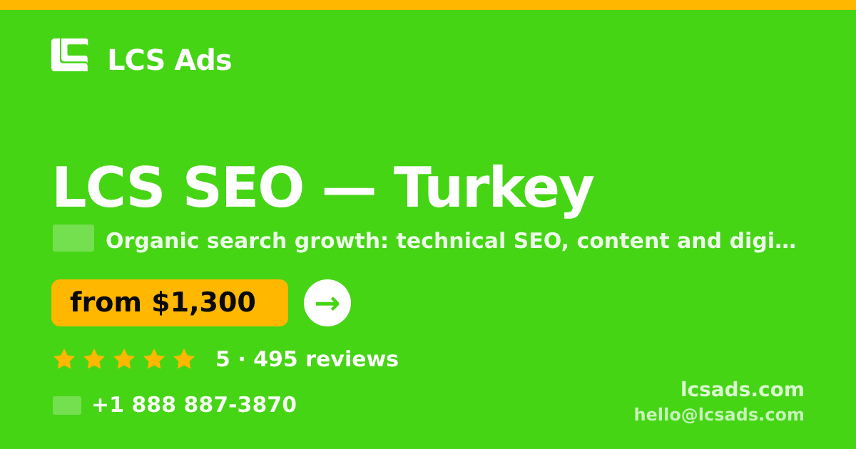 LCS SEO in Ankara — from $900/mo, rated 4.9/5 by 2202 clients. LCS Ads.