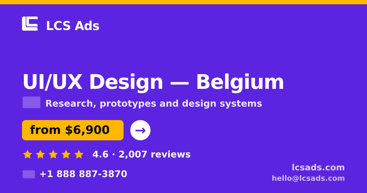 UI/UX Design in Ghent — from $6,200, rated 4.9/5 by 1518 clients. LCS Ads.