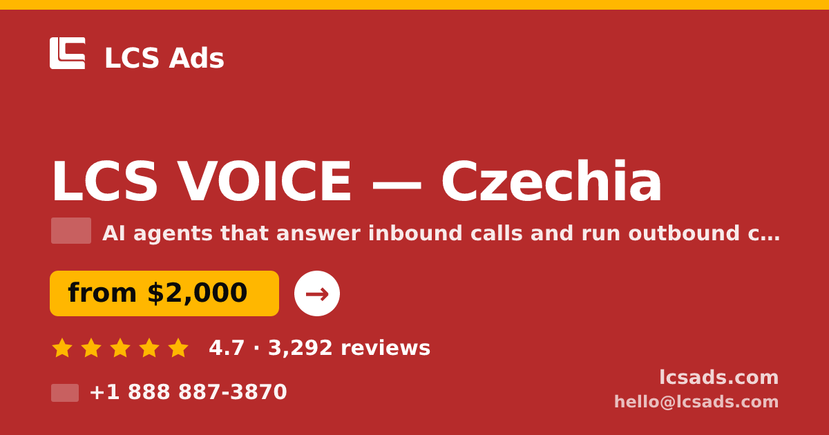 LCS VOICE in Czechia — from $2,000/mo, rated 4.7/5 by 3292 clients. LCS Ads.