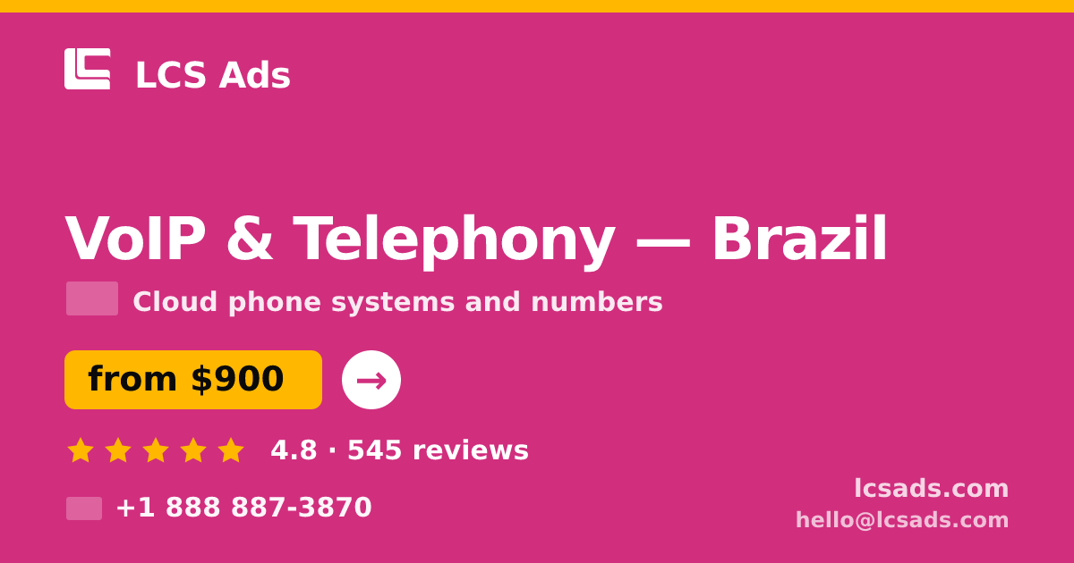 VoIP & Telephony in São Paulo — from $900/mo, rated 4.9/5 by 1042 clients. LCS Ads.